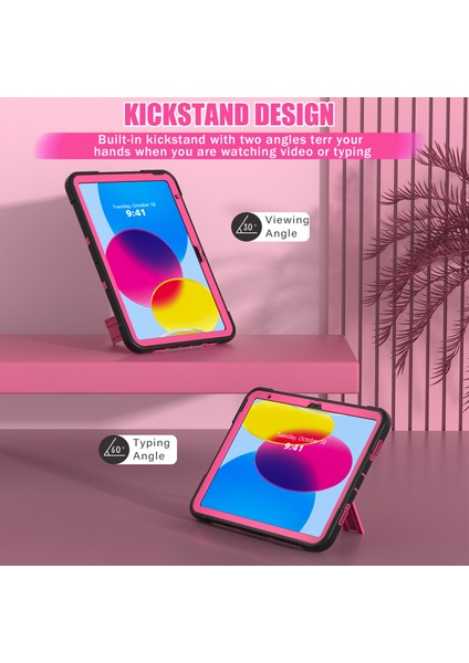 iPad 10.9 (2022) Silikon Pc Renk Kontrast Düşme Önleyici Standı Koruyucu Tablet Kılıfı (Yurt Dışından) indirimleri