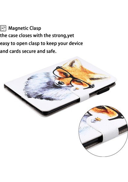 Desen Baskı Deri Cüzdan iPad 10.2 (2019 2020 2021) Standı Köpek Giyen Gözlük Tablet Kılıfı (Yurt Dışından)