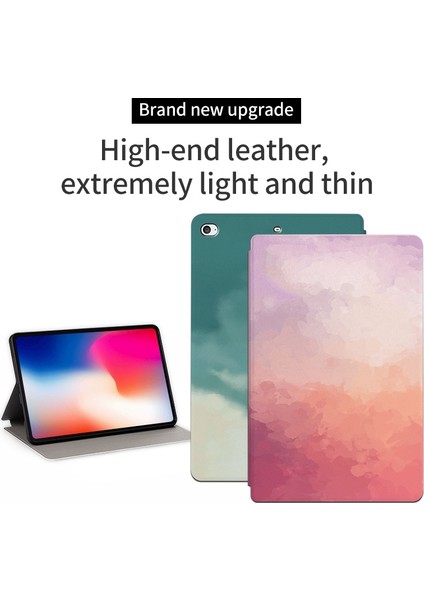 iPad Mini 4 mini (2019) 7.9 Inç Suluboya Desen Baskı Pu Deri Otomatik Uyandırma uyku Kabuğu Folyo Standı Koruyucu Çam i Tablet Kılıfı (Yurt Dışından)