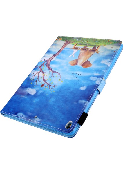 Desen Baskı Standı iPad Air 10.5 Inç (2019) Flip Deri Ağaç ve Hayvan Tablet Kılıfı (Yurt Dışından)