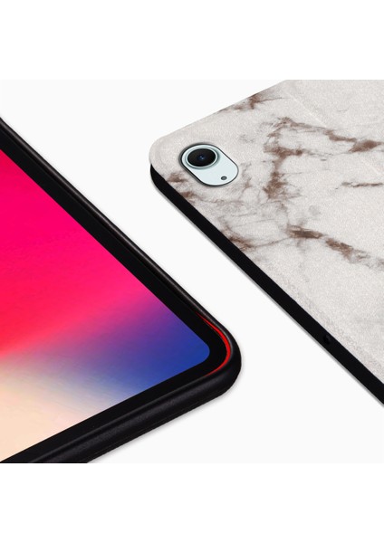 iPad Air 11 (2024) AIR (2020 2022) Desen Baskı Pu Deri Kan Mermer Tablet Kılıfı (Yurt Dışından)