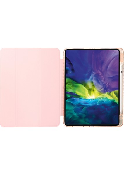 iPad Air 11 (2024) Deri Üç Katlı Stand Tablet Kılıfı (Yurt Dışından)