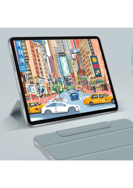 iPad Pro 11 (2024) Pu Deri Otomatik Uyku uyandırma Manyetik Eklenti Tablet Kılıfı (Yurt Dışından)