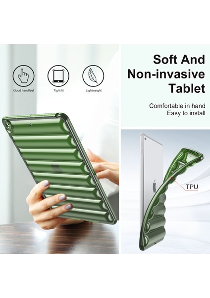 iPad 9 7 Inç (2017 2018) Toz Geçirmez Yumuşak Tpu 3D Şişme Ceket Tamı Turuncu Tablet Kılıfı (Yurt Dışından)
