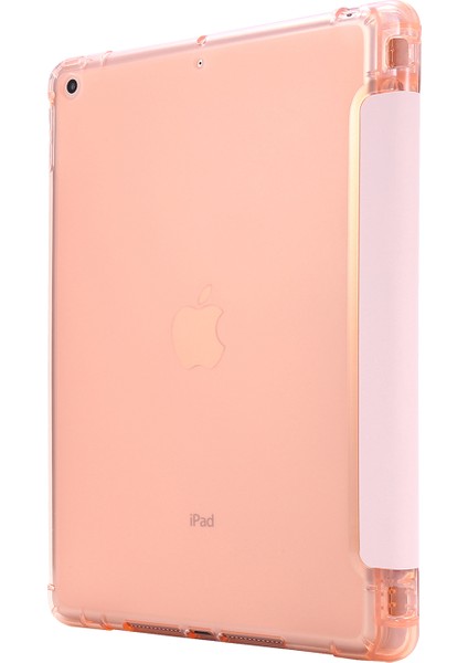 iPad 10.2 (2019 2020 2021) Kalem Yuvalı Üç Katlı Stand Deri Kabuğu Tablet Kılıfı (Yurt Dışından)