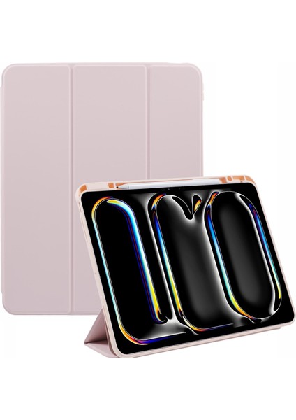 iPad Pro 13 (2024) Deri Üç Katlı Stand Otomatik Uyandırma uyku Tablet Kılıfı (Yurt Dışından)