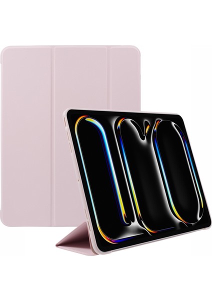 iPad Pro 13 (2024) Üç Katlı Standlı Deri Petek Tamı Tablet Kılıfı (Yurt Dışından)