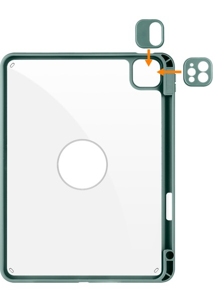 iPad Air 11 (2024) Döner Standlı Pu Deri Tpu Gece Yarısı i Tablet Kılıfı (Yurt Dışından)