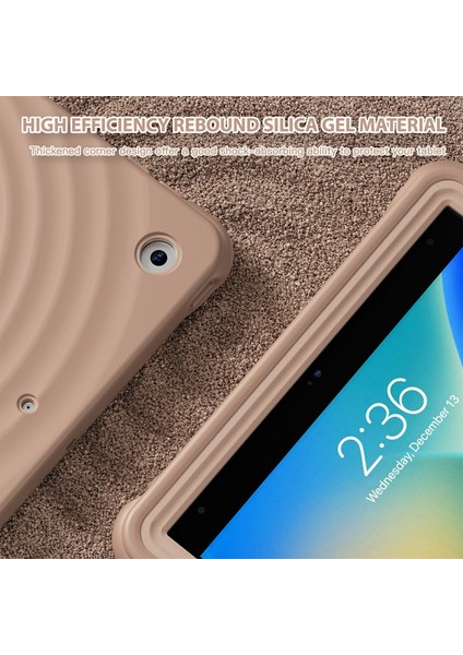 iPad 10.2 (2019 2020 2021) Dönebilen Standı Pc Silikon Tpu Latte Tablet Kılıfı (Yurt Dışından)