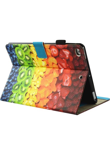 Desenli Pu Deri Cüzdan Apple iPad Mini (2019) 7.9 Inç mini 4 3 2 1 kuşağı Meyveleri Tablet Kılıfı (Yurt Dışından)