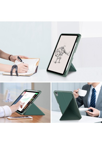 iPad 10.9 (2022) IPAD 10. Nesil Origami Standı Pu Deri Otomatik Uyandırma uyku Kalem Yuvası Koruyucu Tablet Kılıfı (Yurt Dışından) fırsatları