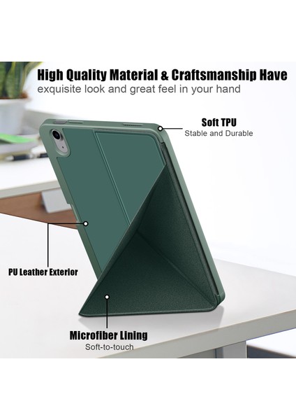 iPad 10.9 (2022) IPAD 10. Nesil Origami Standı Pu Deri Otomatik Uyandırma uyku Kalem Yuvası Koruyucu Tablet Kılıfı (Yurt Dışından) indirimleri