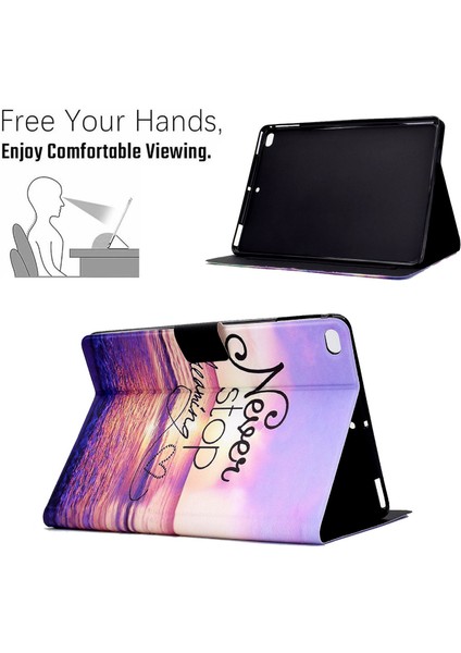 iPad Mini (2019) 7.9 Inç ipad Mini 4 3 2 1 Desen Baskı Pu Deri Ayarlanabilir Stand Deniz Suyu Tablet Kılıfı (Yurt Dışından)