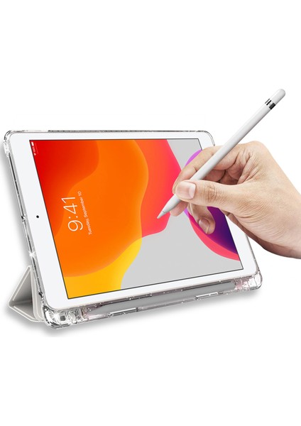 Desen Baskı Üç Katlı Stand Pu Deri Tpu Arka Panel iPad 10.2 (2019 2020 2021) ÇIÇEK RENKLI Tablet Kılıfı (Yurt Dışından)
