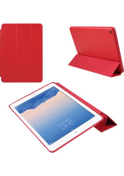 iPad Air 2 Red Üç Katlı Standlı Akıllı Deri Tablet Kılıfı (Yurt Dışından)