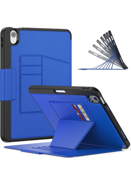 iPad Air 11 (2024) Stil B Otomatik Uyandırma uyku Pu Deri Kart Tutucu Kalem Yuvası ile Standı Tablet Kılıfı (Yurt Dışından)