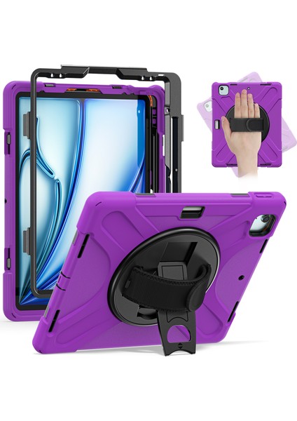 iPad Air 13 (2024) Tpu Pc Silikon Standı Tablet Kılıfı (Yurt Dışından)