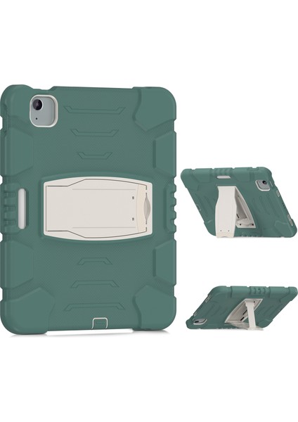 iPad Air 11 (2024) Stand Case Pc Silikon yi Önleyici Zümrüt i Tablet Kılıfı (Yurt Dışından)