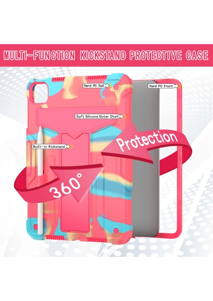 iPad Pro 11 (2024) Pc Silikon T Şekilli stand Camo Rose Tablet Kılıfı (Yurt Dışından) fiyatları