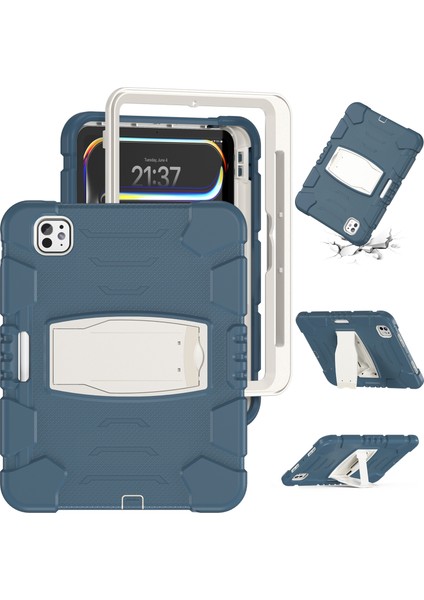 iPad Pro 11 (2024) Pc Silikon stand Peygamber Çiçeği Tablet Kılıfı (Yurt Dışından)