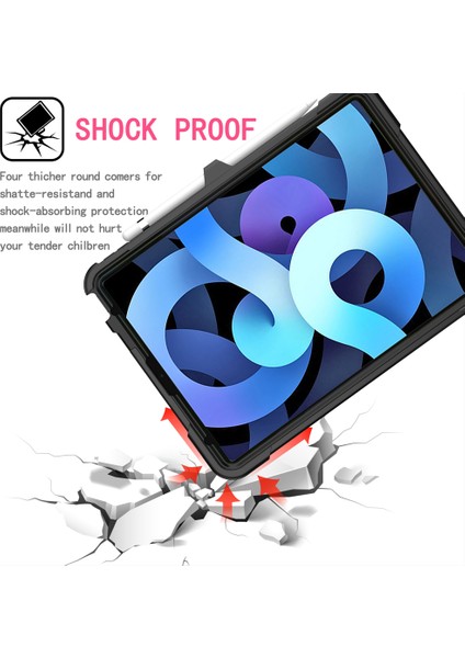 iPad Pro 11 Inç (2021 2020 2022) Döner Tekme Stand Tamlı Çift Korumalı Pc ve Silikon Tablet Kılıfı (Yurt Dışından)