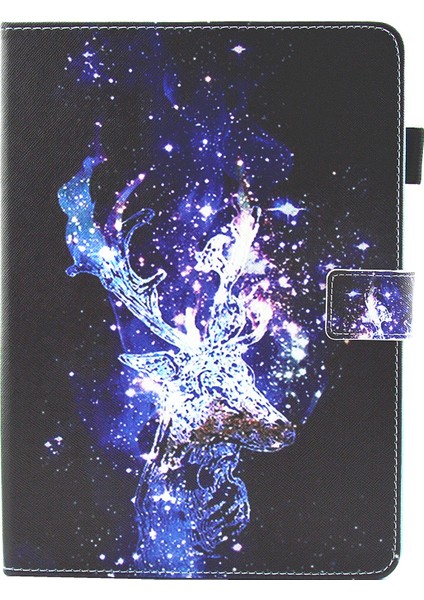 Desenli Deri Standlı iPad Air 10.5 Inç (2019) Akıllı Flip Yıldız Geyik Tablet Kılıfı (Yurt Dışından)
