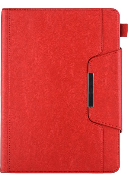Metal Tokalı Cüzdan Standı Deri Akıllı iPad 10.2 Kalem Yuvası (2019 2020 2021) Tablet Kılıfı (Yurt Dışından)