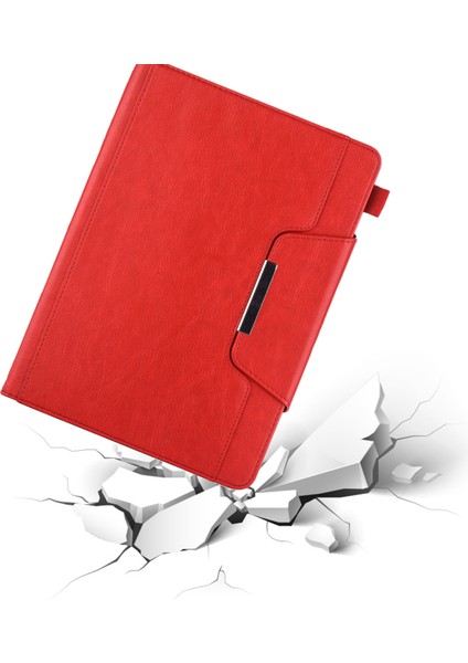 Metal Tokalı Cüzdan Standı Deri Akıllı iPad 10.2 Kalem Yuvası (2019 2020 2021) Tablet Kılıfı (Yurt Dışından)