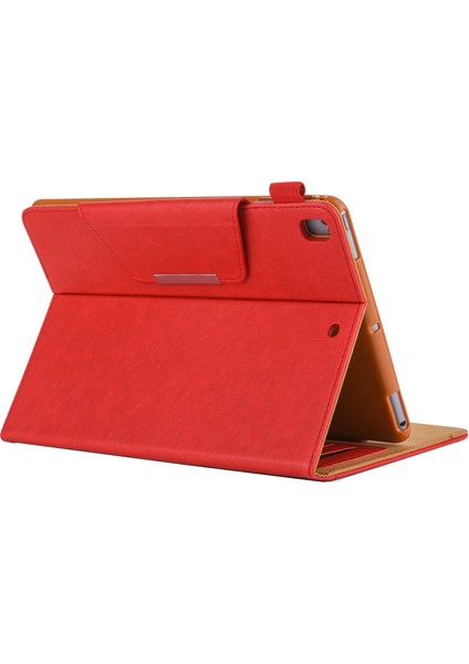 Metal Tokalı Cüzdan Standı Deri Akıllı iPad 10.2 Kalem Yuvası (2019 2020 2021) Tablet Kılıfı (Yurt Dışından)
