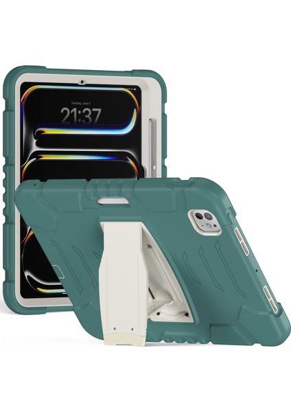 iPad Pro 11 (2024) Pc Silikon stand Zümrüt i Tablet Kılıfı (Yurt Dışından)