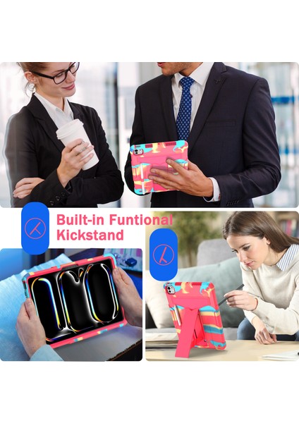 iPad Pro 11 (2024) Pc Silikon T Şekilli stand Camo Rose Tablet Kılıfı (Yurt Dışından) fırsatları