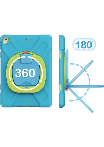 iPad 9 7 Inç (2017 2018) 360 Derece Dönebilen Tekme Standlı (B Stili) Esnek si Tablet Kılıfı (Yurt Dışından)