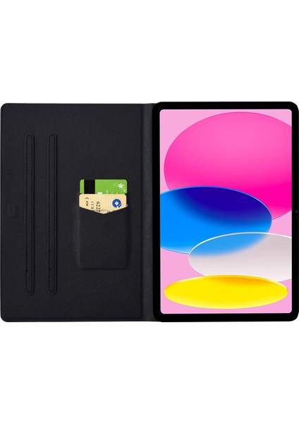 iPad 10.9 (2022) Kart Yuvası Desenli Baskılı Deri Ler Tablet Kılıfı (Yurt Dışından)