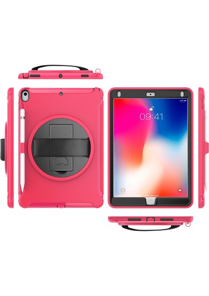 360° Dönebilen Tekme Standı Pc Tpu iPad Pro 10 5 Inç (2017) El Askılı Hibrit Rose Tablet Kılıfı (Yurt Dışından)
