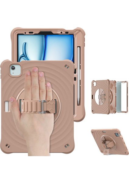 iPad Air 11 (2024) Standı Tpu Pc Silikon Latte Tablet Kılıfı (Yurt Dışından)