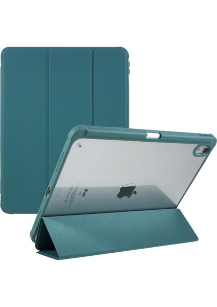 iPad Air 11 (2024) AIR (2022 2020) Pu Deri Tpu Akrilik Üç Katlı Stand Gece Yarısı i Tablet Kılıfı (Yurt Dışından)