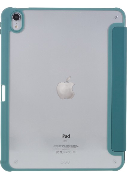 iPad Air 11 (2024) AIR (2022 2020) Pu Deri Tpu Akrilik Üç Katlı Stand Gece Yarısı i Tablet Kılıfı (Yurt Dışından)