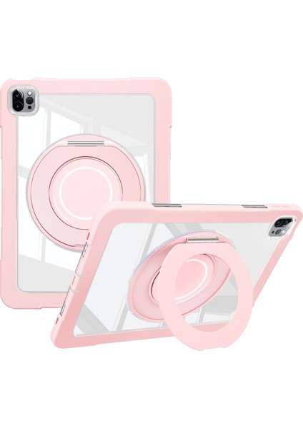 iPad Pro 11 (2022 2021 2020) AIR (2022 2020) Döner Tekme Standı Pc Silikon Düşmeyi Önleyici Tablet Kılıfı (Yurt Dışından)