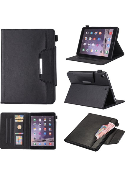 Metal Toka Cüzdan Standı iPad 10.2 (2019 2020 2021) Kalem Yuvalı Deri Akıllı Tablet Kılıfı (Yurt Dışından)