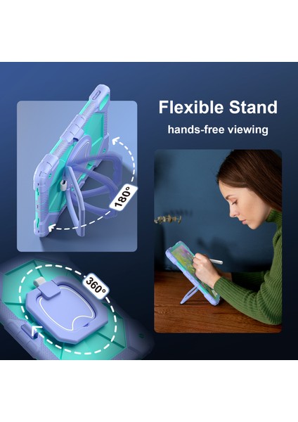 iPad 10.9 (2022) Kontrast Renk Silikon Pc Stand Düşmeyi Önleyici Nane i Tablet Kılıfı (Yurt Dışından)