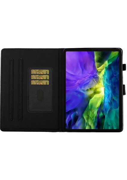 iPad Pro 11 (2024) Kart Yuvası Standı Işıltılı Pu Deri Tablet Kılıfı (Yurt Dışından)