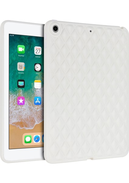 iPad 9.7 Inç (2017 2018) Arka Yumuşak Tpu Eşkenar Dörtgen Desenli Tablet Kılıfı (Yurt Dışından)