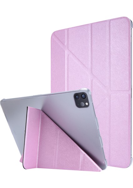Ipek Dokulu Deri Akıllı Origami iPad Pro 12 9 Inç (2021) Standı Tablet Kılıfı (Yurt Dışından)