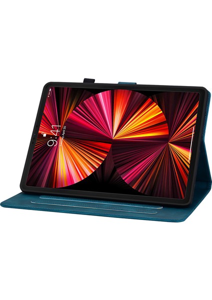 iPad Pro 12.9 (2020 2021 2022) Çiçek Baskı Pu Deri Çevirin Tablet Kılıfı (Yurt Dışından)