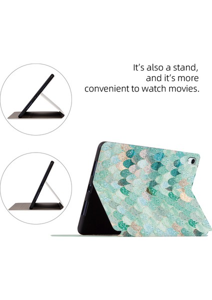 iPad Air 11 (2024) IPAD Air (2022 2020) Desenli Baskı Deri Stand Desen Tablet Kılıfı (Yurt Dışından)