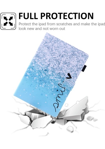 iPad 10.9 (2022) IPAD 10. Nesil Desen Baskı Standı Çapraz Doku Pu Deri Kart Tutucu Kalem Döngü Tutucu Tablet Kılıfı (Yurt Dışından)