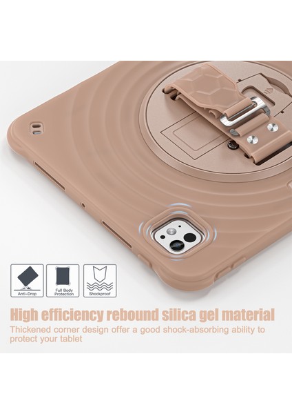 iPad Pro 11 (2024) El Kayışı Standı Tpu Pc Silikon Latte Tablet Kılıfı (Yurt Dışından) modelleri