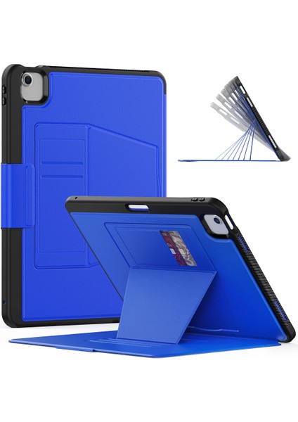Stil B iPad Air 13 (2024) Stand Pc Tpu Pu Kart Yuvası Otomatik Uyandırma uyku Tablet Kılıfı (Yurt Dışından)