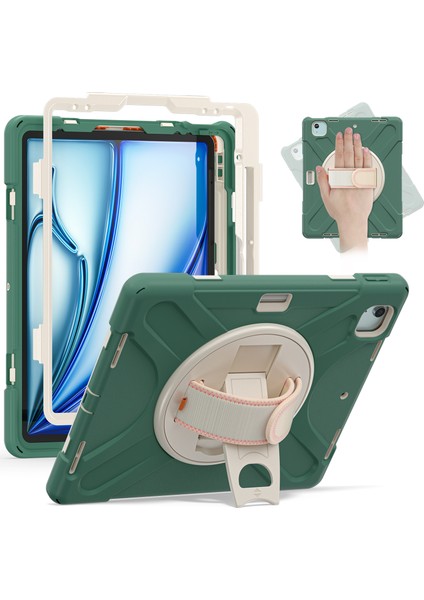 iPad Air 13 (2024) Tpu Pc Silikon Standı Zümrüt i Tablet Kılıfı (Yurt Dışından)