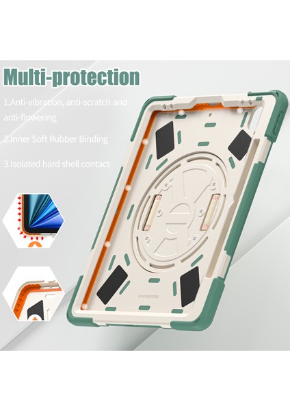 iPad Air 13 (2024) Tpu Pc Silikon Standı Zümrüt i Tablet Kılıfı (Yurt Dışından)